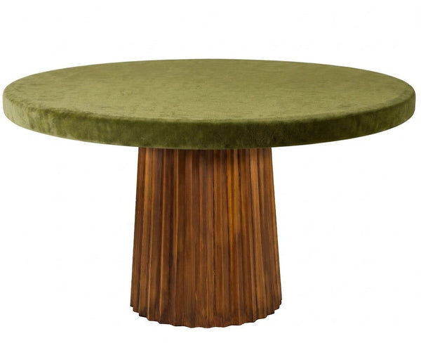 Mesa Plissé Tampo Veludo Verde Oliva
