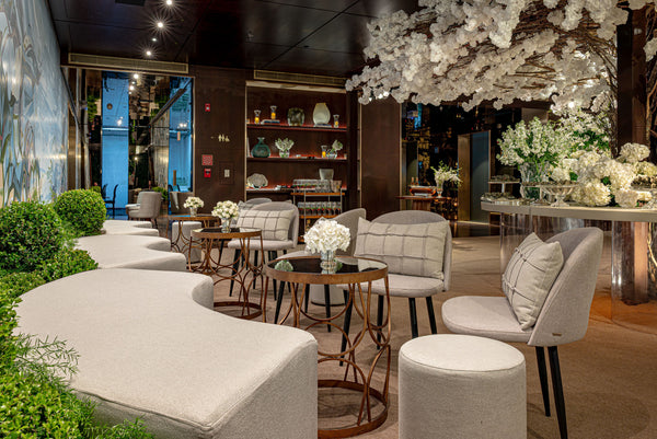 Banco Curvo Linho Cru