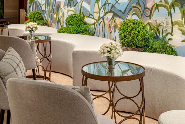 Banco Curvo Linho Cru