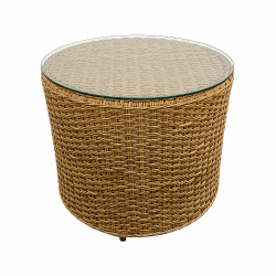 Mesa Lateral Rattan Vidro