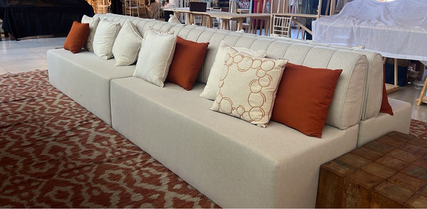 Sofá Dolce Reto Linho Cru