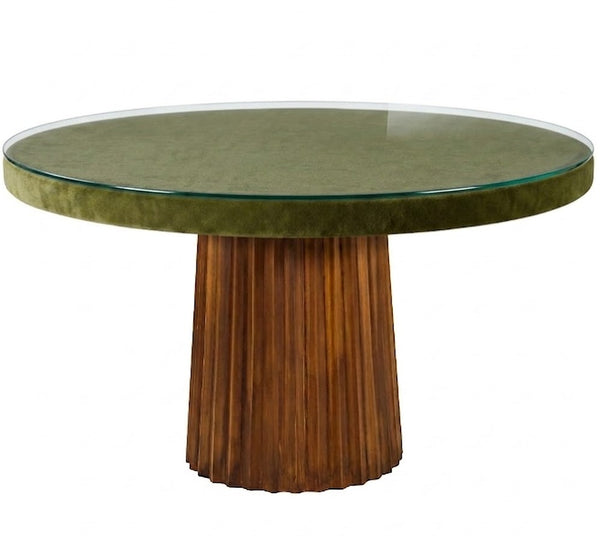 Mesa Plissé Tampo Veludo Verde Oliva
